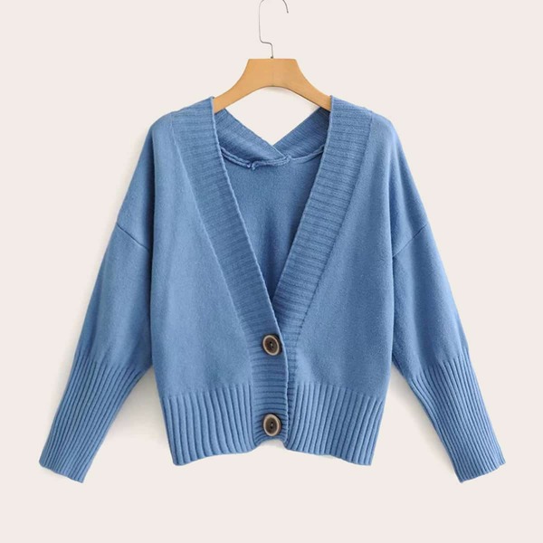 

Drop Shoulder Button Through Cardigan