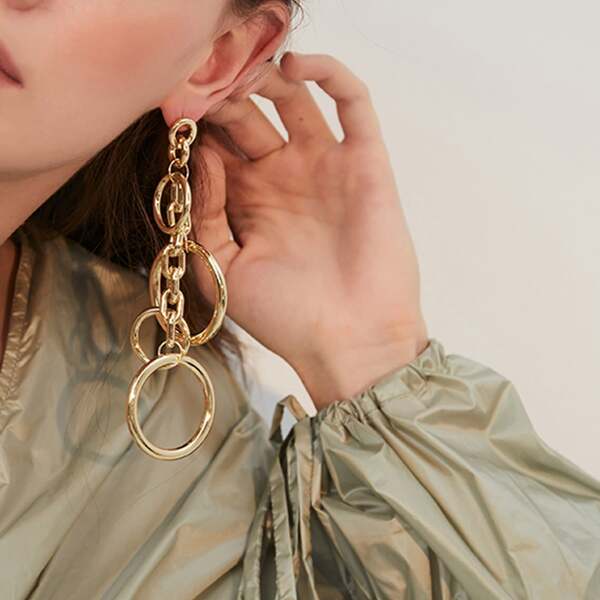 

Link Drop Earrings 1pair, Gold