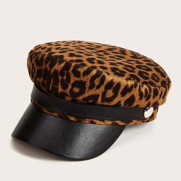 

Leopard Pattern Bakerboy Hat, Multicolor