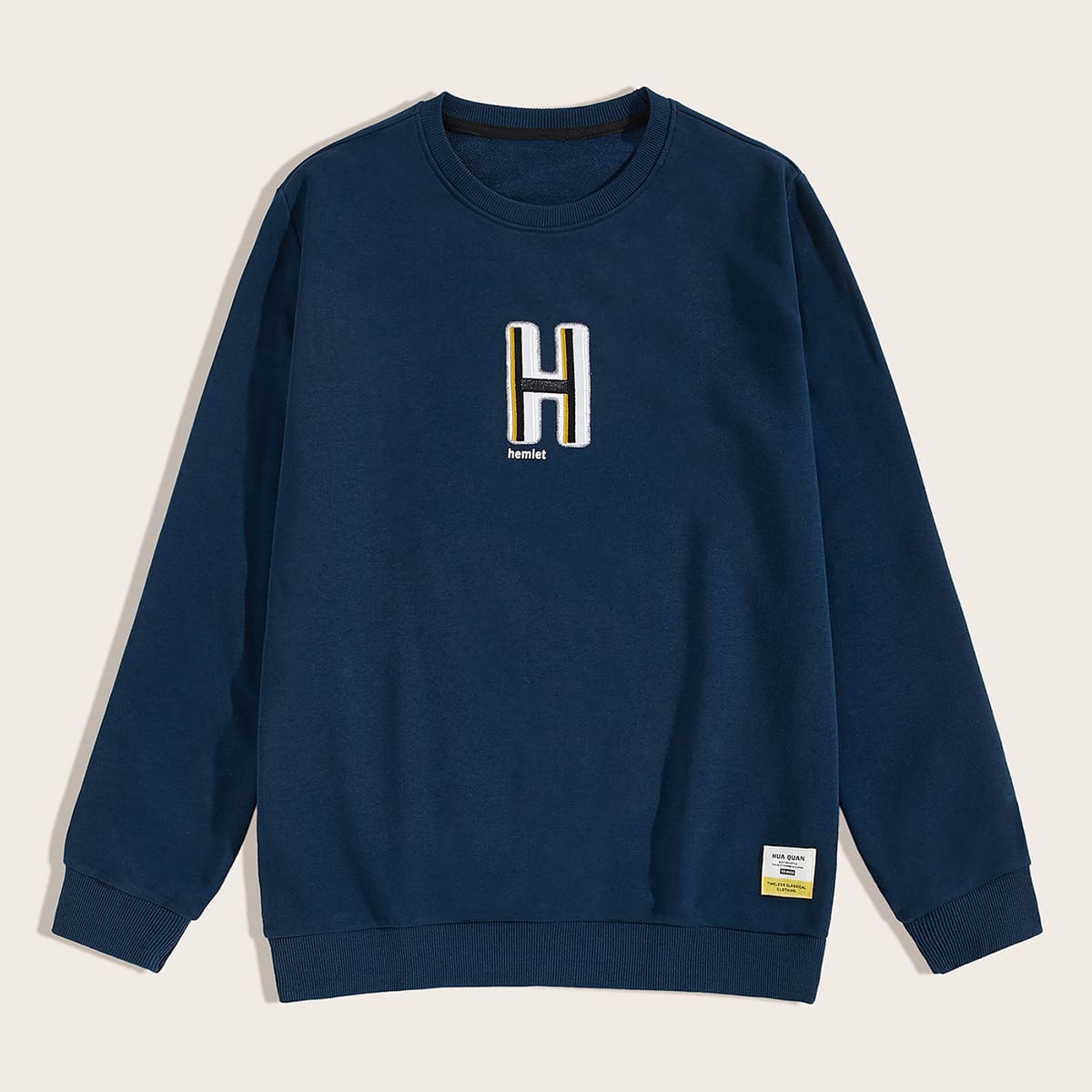 

Guys Letter Graphic Patched Sweatshirt, Blue