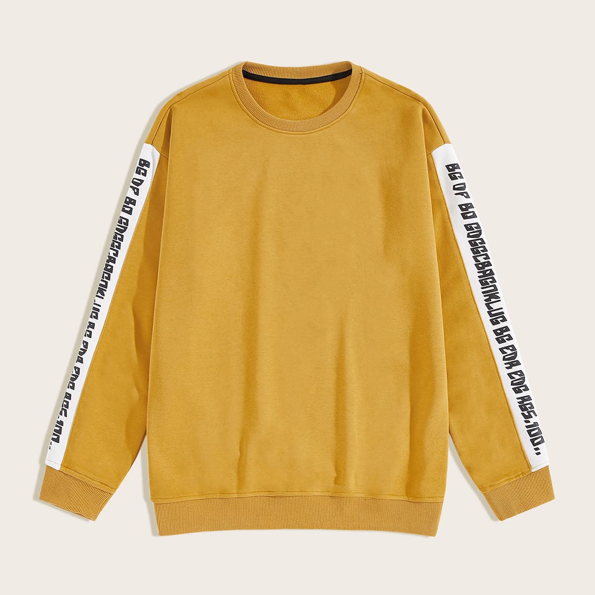 

Guys Letter Graphic Crew Collar Sweatshirt, Yellow