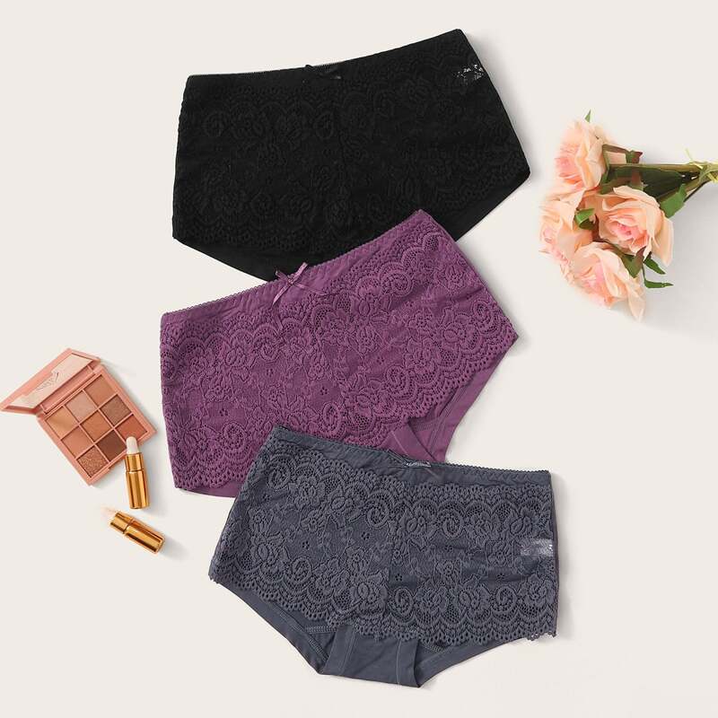 

3pack Floral Lace Panty Set, Multicolor