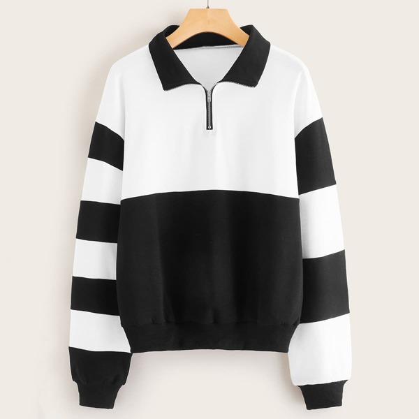 

Two Tone Quarter Zip Sweatshirt