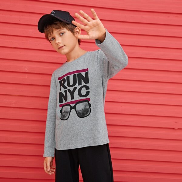 

Boys Letter Graphic Tee, Grey