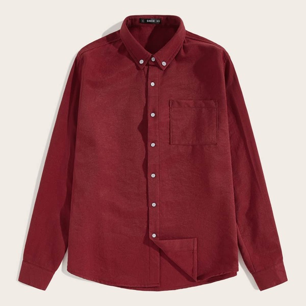 

Men Pocket Patched Cord Shirt