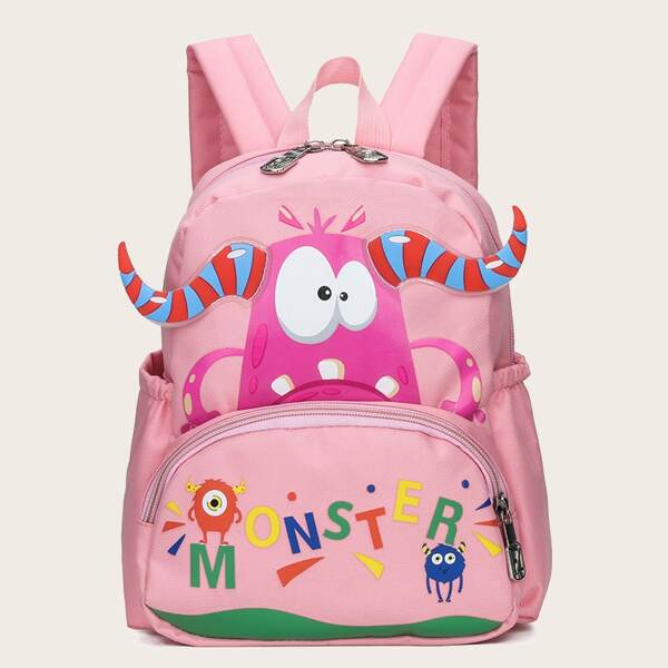 

Girls Letter Graphic Pocket Front Backpack