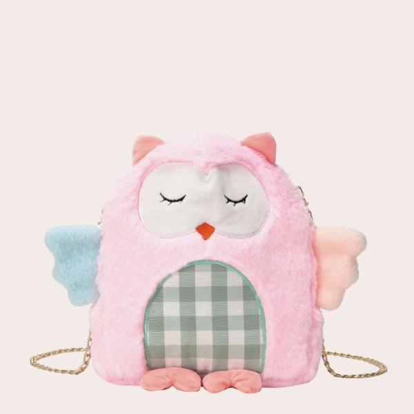 

Girls Owl Design Fluffy Chain Bag
