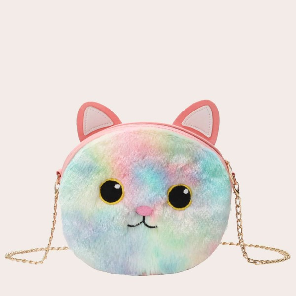

Girls Fluffy Cat Design Chain Bag, Multicolor