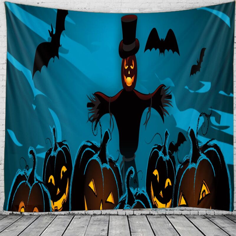 

Halloween Scarecrow & Pumpkin Print Tapestry