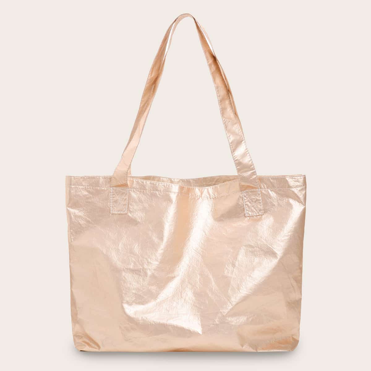 

Metallic Distressed Tote Bag, Gold