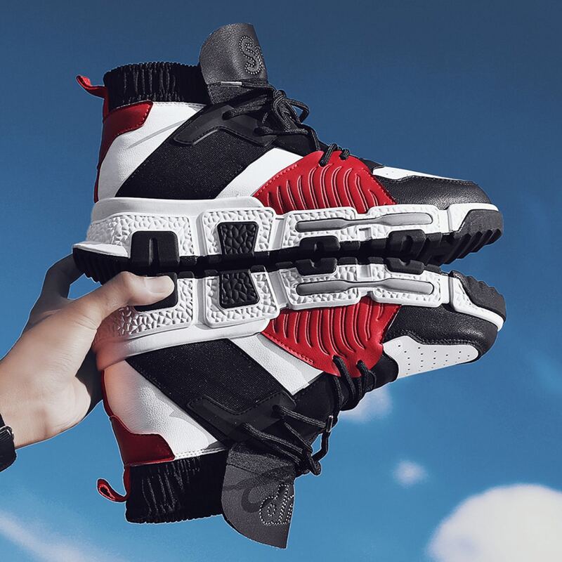 

Guys Lace-up Chunky Sole High Top Sneakers, Multicolor