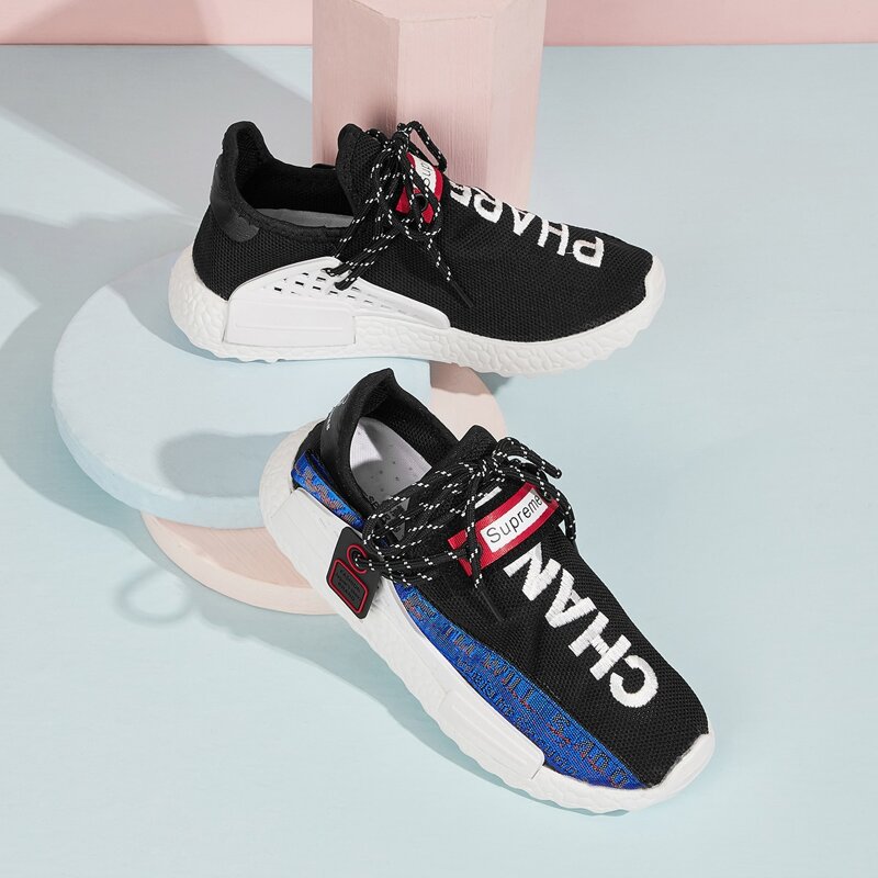 

Letter Embroidery Chunky Mesh Sneakers, Black
