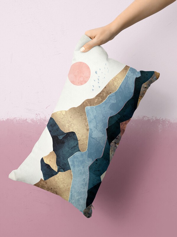 

Mountain & Sun Print Lumbar Pillowcase, Multicolor