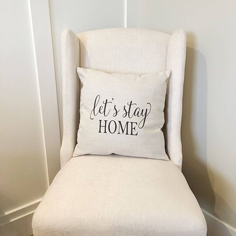 

Slogan Graphic Cushion Cover, Beige