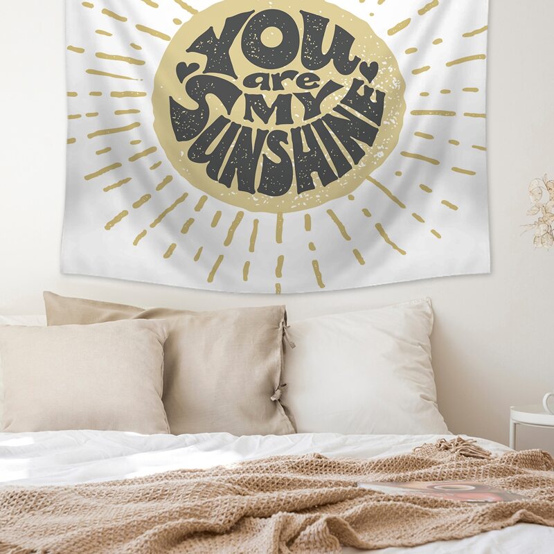 

Sun & Slogan Graphic Tapestry