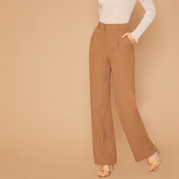 

Wide Leg Trouser Pants With Pockets
