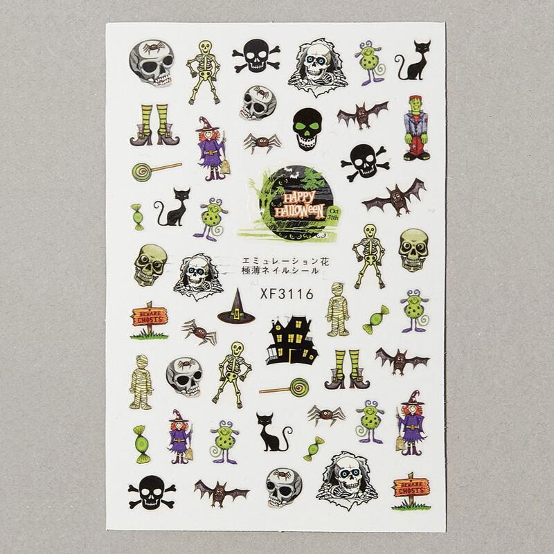 

Halloween Skull Pattern Nail Stickers, Multicolor