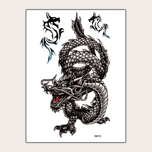 

Halloween Dragon Pattern Tattoo Sticker, Multicolor