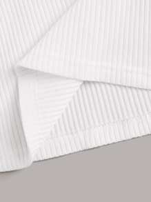 SHEIN Unity Top côtelé unicolore sans manches - Blanc - Voir 5