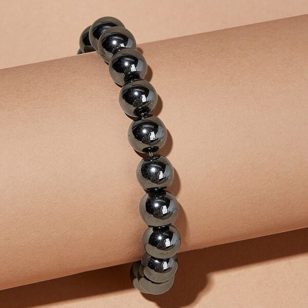 

1pc Simple Beaded Bracelet, Black