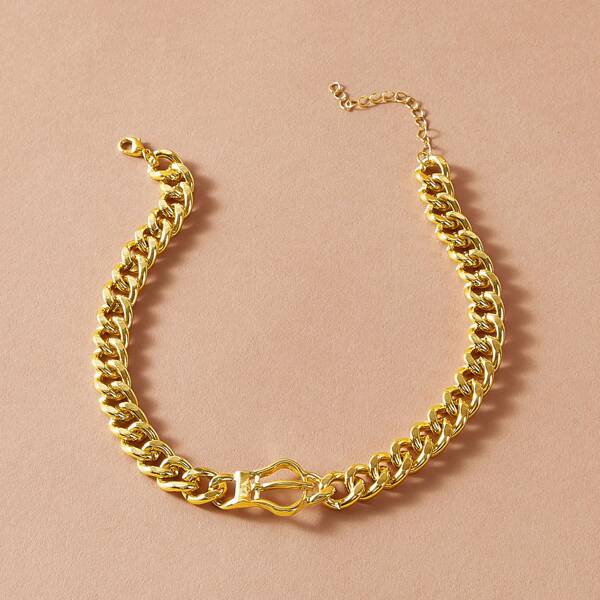 

1pc Simple Chain Choker, Gold