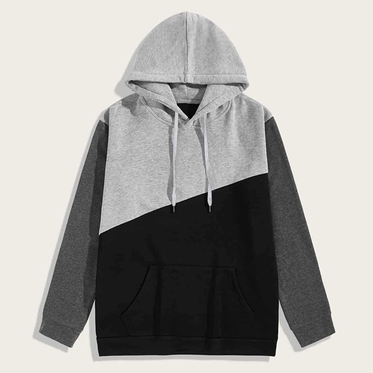 

Guys Cut And Sew Drawstring Hoodie, Multicolor
