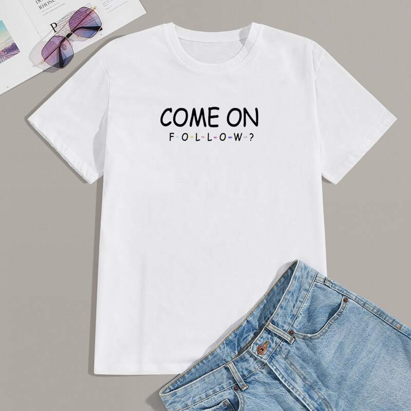 

Guys Letter Graphic Round Neck Tee, White