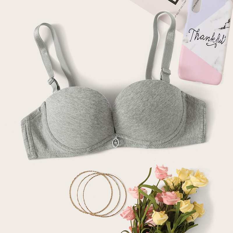 

Adjustable Strap Underwire Bra, Grey