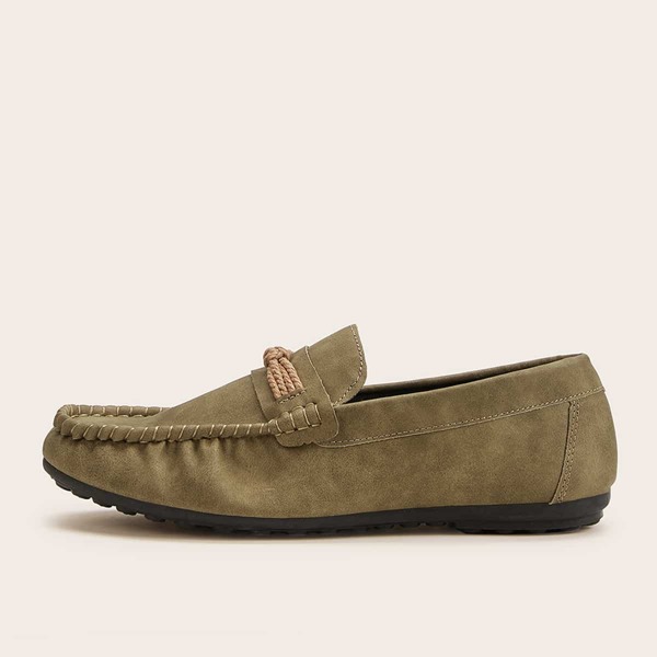 

Men Knot Detail Slip On Loafers, Brown