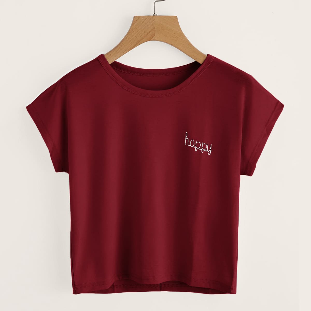 

Letter Graphic Short Sleeve Tee, Burgundy