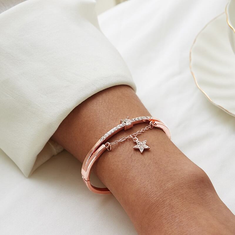 

Rhinestone Engraved Star Decor Bracelet 1pc, Pink
