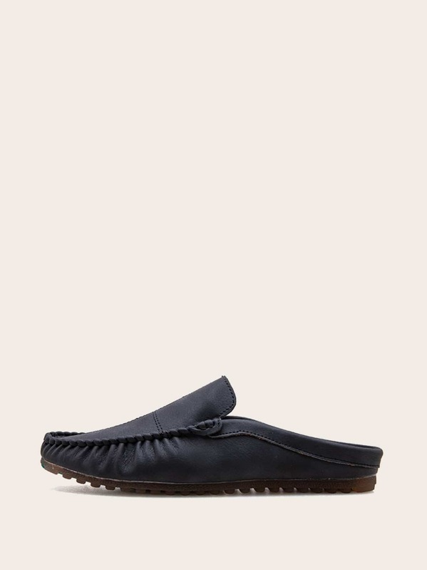 

Men Stitch Detail Loafers Mules, Black