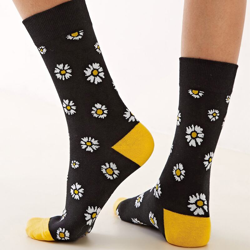 

Daisy Pattern Socks 1pair, Multicolor