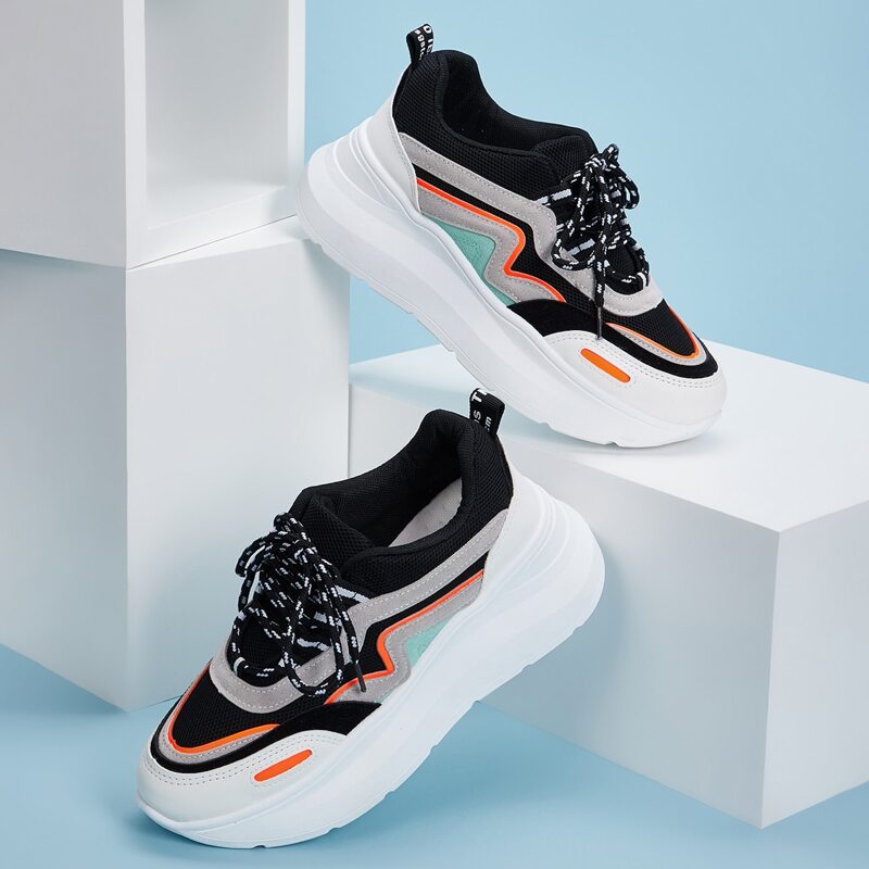 

Lace-up Front Chunky Sneakers, Multicolor
