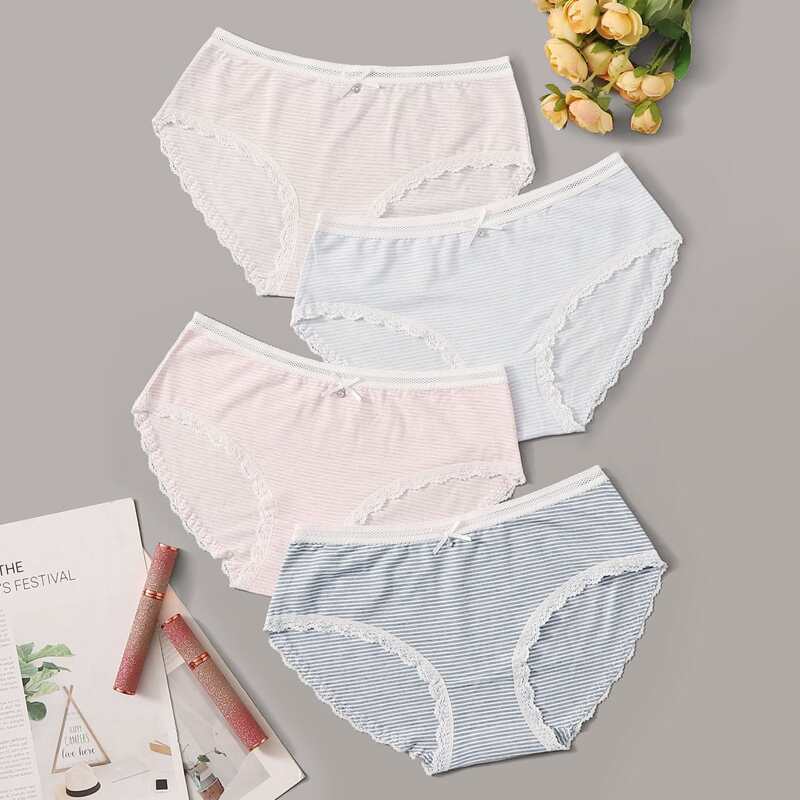 

Lace Trim Panty Set 4pack, Multicolor