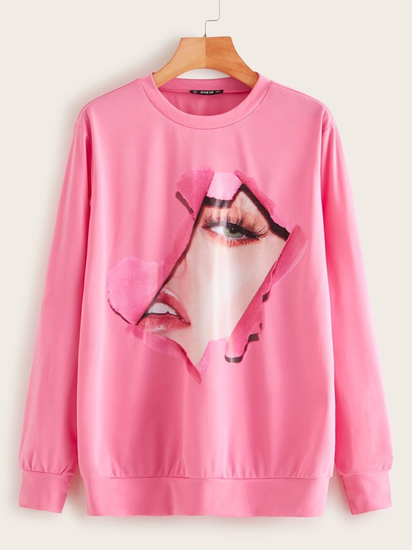 

Figure Print Sweatshirt, Pink, Mary P.