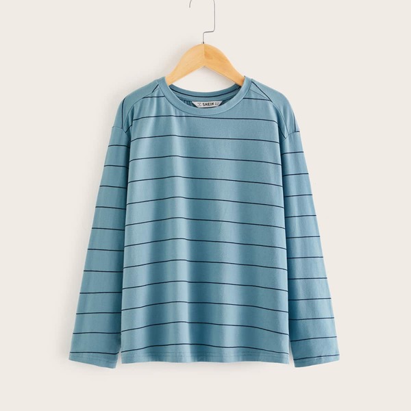 

Boys Long Sleeve Striped Top, Blue