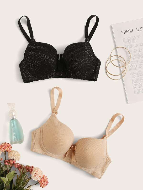 

2pack Underwire Bra Set, Multicolor