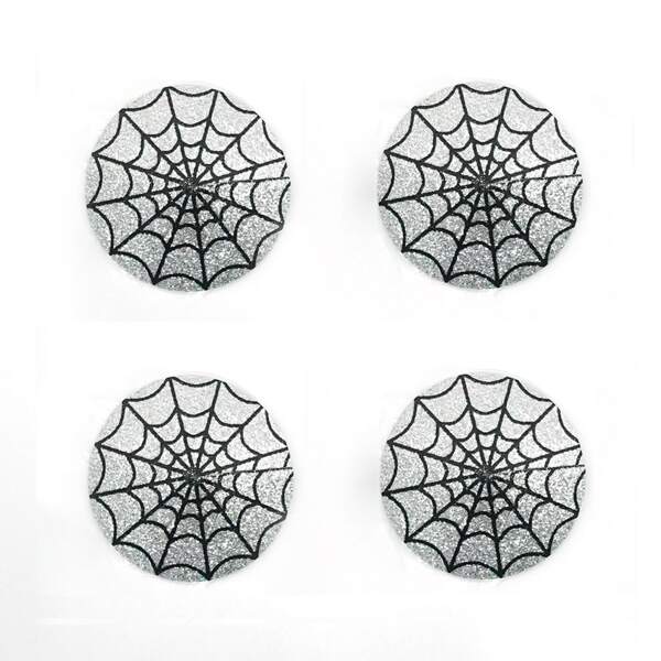 

2pairs Spider Web Pattern Nipple Cover, Grey