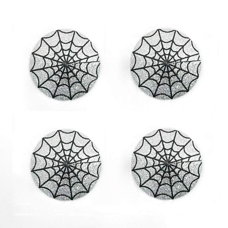 

2pairs Spider Web Pattern Nipple Cover, Grey