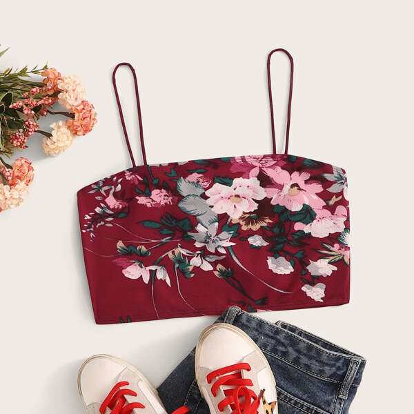 

Floral Print Cami Crop Top