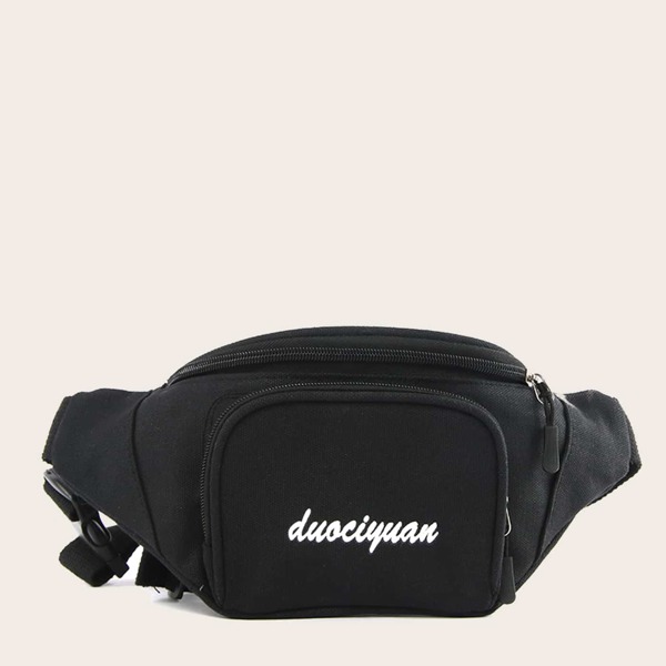 

Kids Letter Graphic Bum Bag, Black