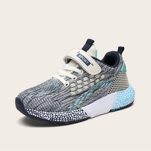 

Boys Velcro Strap Knit Chunky Sneakers, Grey