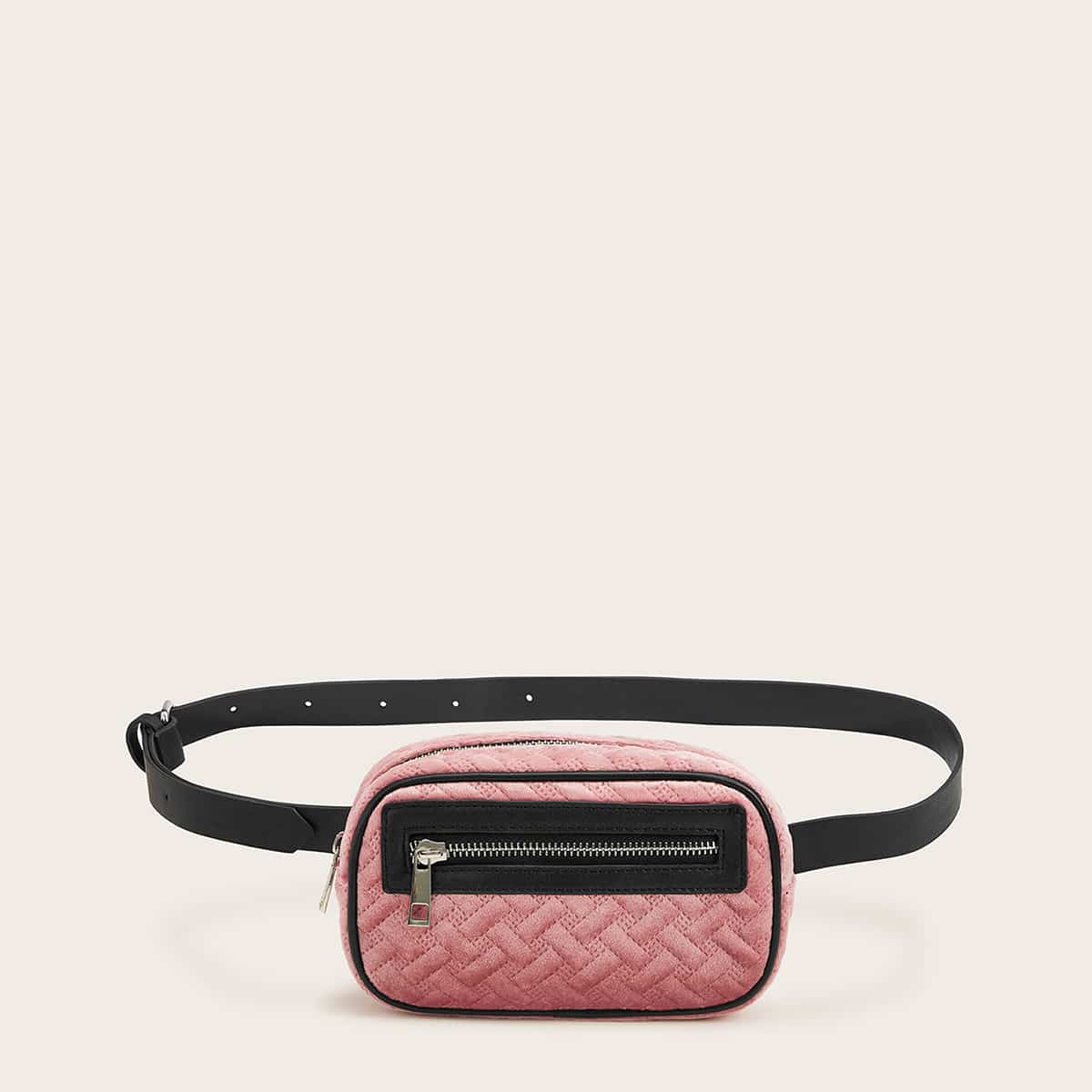 

Fluffy Fanny Pack With Adjustable Strap, Pink