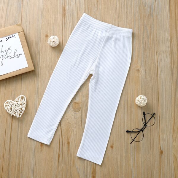 

Toddler Girls Rib Knit Leggings, White