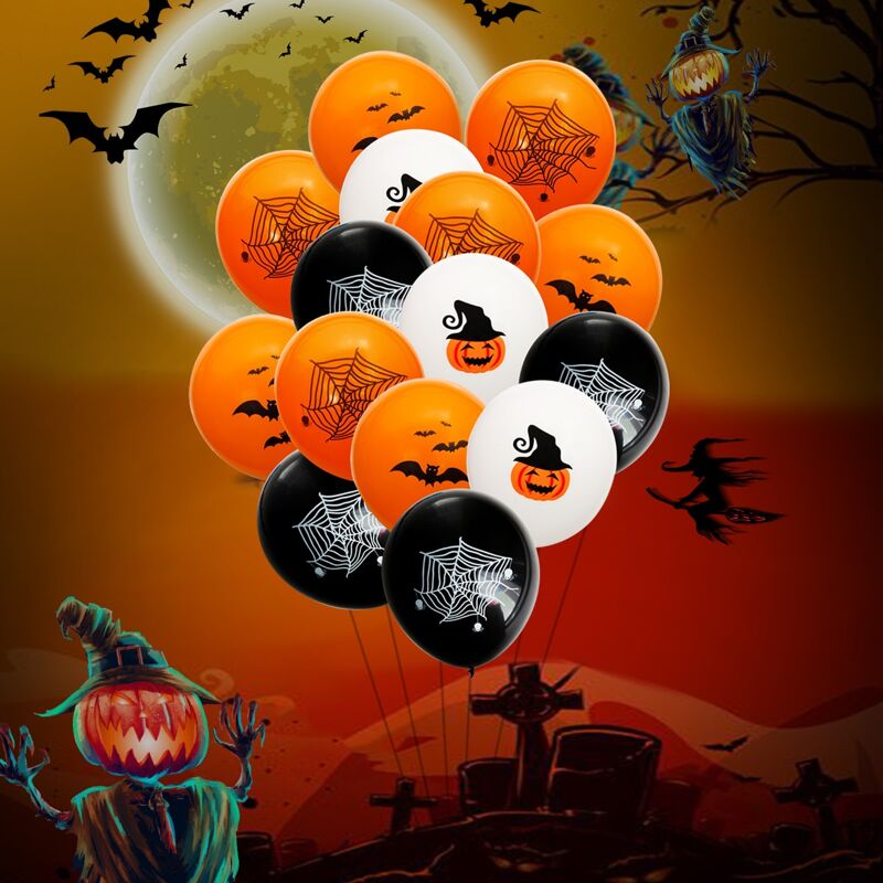 

15pcs Halloween Decorative Balloon Set, Multicolor
