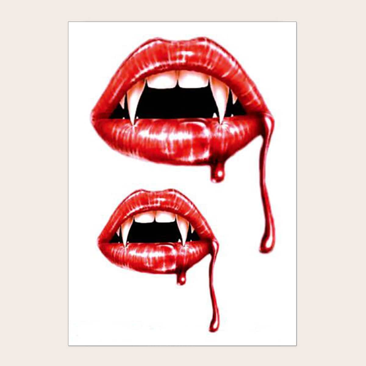 

Halloween Mouth Graphic Tattoo Sticker, Red