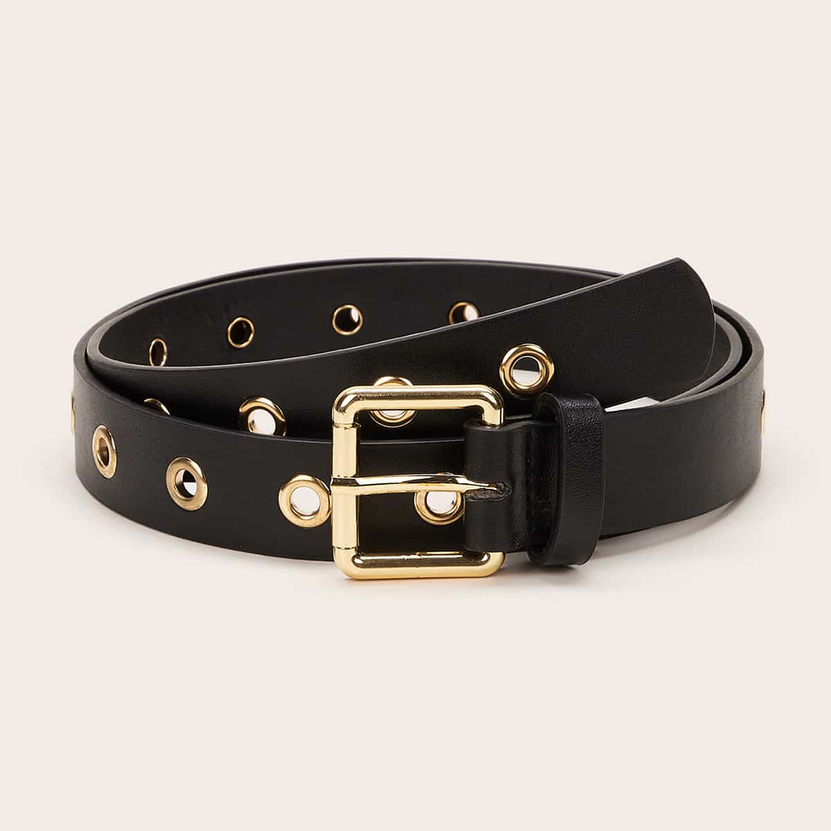 

Square Metal Buckle Belt, Black