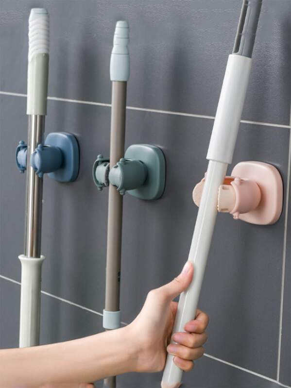

1pc Wall Mounted Mop Storage Rack