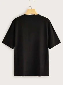 SHEIN Unity Áo thun Thú vật màu đen Casual - màu đen - Xem 2